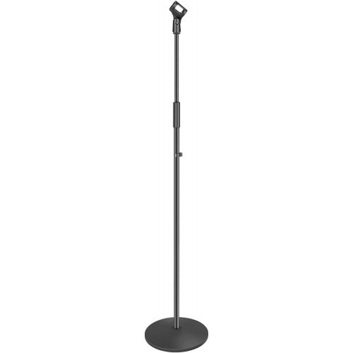 니워 Neewer Compact Base Microphone Floor Stand with Mic Holder Adjustable Height from 39.9 to 70 inches Durable Iron-Made Stand with Solid Round Base Detachable for Easy Transport(Blac