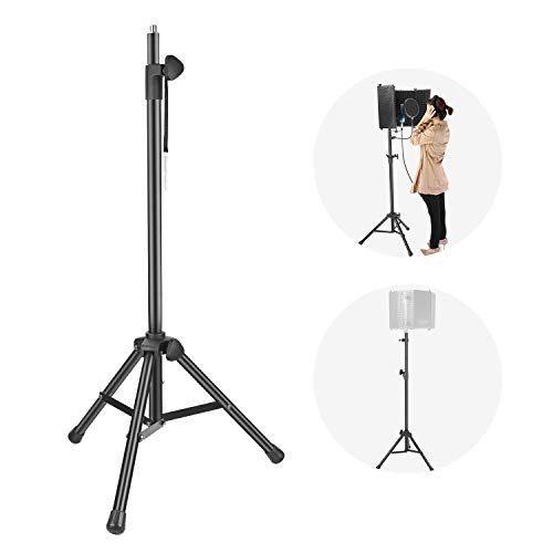 니워 Neewer NW002-1 Wind Screen Bracket Stand with Aluminum Tube, Non-slip Feet, Adjustable Height, 65.2 inches/165.5 centimeters Stand Suitable for Supporting Acoustic Isolation Shield