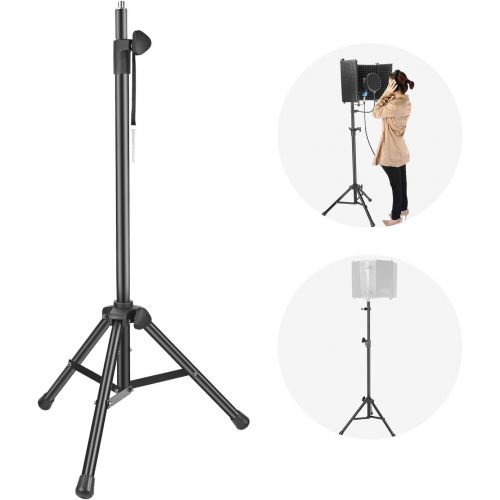 니워 Neewer NW002-1 Wind Screen Bracket Stand with Aluminum Tube, Non-slip Feet, Adjustable Height, 65.2 inches/165.5 centimeters Stand Suitable for Supporting Acoustic Isolation Shield