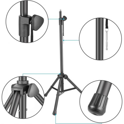 니워 Neewer NW002-1 Wind Screen Bracket Stand with Aluminum Tube, Non-slip Feet, Adjustable Height, 65.2 inches/165.5 centimeters Stand Suitable for Supporting Acoustic Isolation Shield