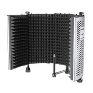 Neewer NW-5 Foldable Adjustable Portable Sound Absorbing Vocal Recording Panel, Aluminum Acoustic Isolation Microphone Shield with High-Density Foam, Non-slip Feet for Stand Mount