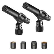 Neewer 2-Pack Pencil Stick Condenser Microphone with Interchangeable Omni, Cardioid and Super Cardioid Capsules, Foam Windscreens, Mic Clip and Portable Carrying Case for Acoustic