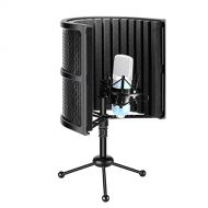 Neewer Tabletop Compact Microphone Isolation Shield with Tripod Stand, Mic Sound Absorbing Foam for Studio Sound Recording, Podcasts, Vocals, Singing, Broadcasting (Mic and Shock M