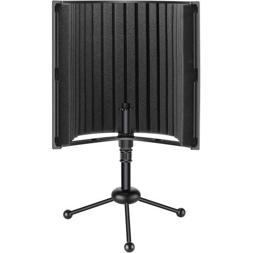 니워 Neewer Tabletop Compact Microphone Isolation Shield with Tripod Stand, Mic Sound Absorbing Foam for Studio Sound Recording, Podcasts, Vocals, Singing, Broadcasting (Mic and Shock M