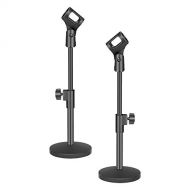 Neewer Stable Desktop Mic Stand with Black Iron Base, Mic Clip and 5/8 Male to 3/8 Female Screw Compatible with Blue Yeti Snowball Spark & Other Microphone