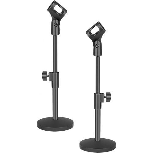 니워 Neewer Stable Desktop Mic Stand with Black Iron Base, Mic Clip and 5/8 Male to 3/8 Female Screw Compatible with Blue Yeti Snowball Spark & Other Microphone