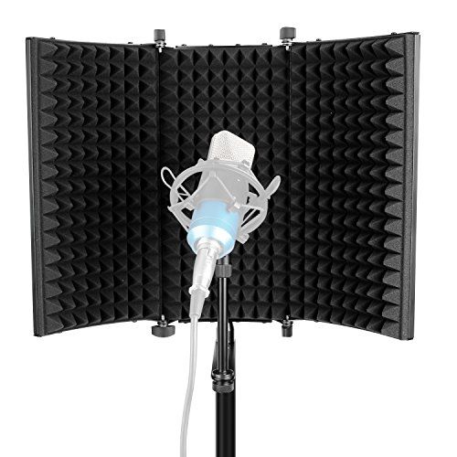 니워 Neewer Professional Studio Recording Microphone Isolation Shield. High Density Absorbent Foam is Used to Filter Vocal. Compatible with Blue Yeti and Any Condenser Microphone Record