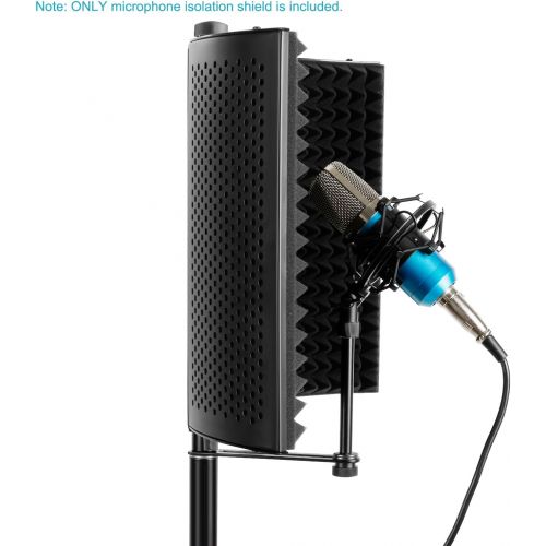 니워 Neewer Professional Studio Recording Microphone Isolation Shield. High Density Absorbent Foam is Used to Filter Vocal. Compatible with Blue Yeti and Any Condenser Microphone Record