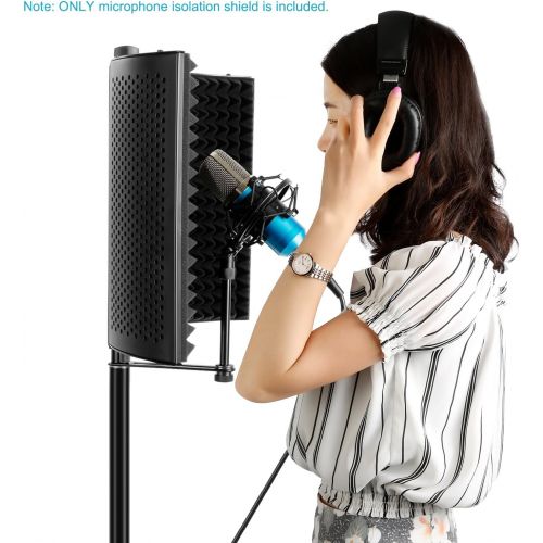 니워 Neewer Professional Studio Recording Microphone Isolation Shield. High Density Absorbent Foam is Used to Filter Vocal. Compatible with Blue Yeti and Any Condenser Microphone Record