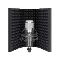 Neewer Pro Microphone Isolation Shield, 3-Panel Pop Filter, High Density Absorbent Foam Front & Vented Metal Back Plate, Compatible with Blue Yeti and Any Condenser Microphone Reco