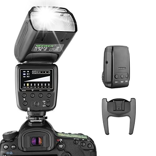 니워 Neewer Flash Speedlite with 2.4G Wireless System and 15 Channel Transmitter for Canon Nikon Sony Panasonic Olympus Fujifilm Pentax and Other DSLR Cameras with Standard Hot Shoe (NW