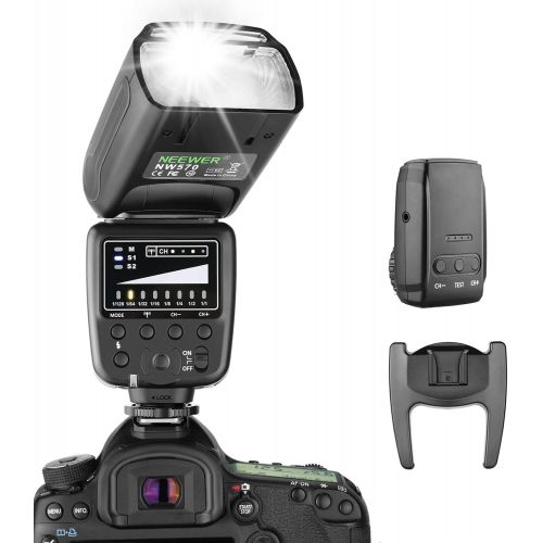 니워 Neewer Flash Speedlite with 2.4G Wireless System and 15 Channel Transmitter for Canon Nikon Sony Panasonic Olympus Fujifilm Pentax and Other DSLR Cameras with Standard Hot Shoe (NW
