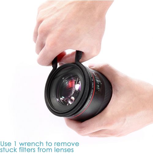 니워 Neewer Rubber-Coated Metal Camera Lens Filter Remover Wrench Set Kit(Package of Two), Fit 67mm,72mm Lens Thread for Canon,Nikon,Sony,Pentax,Fujifilm,Olympus,Panasonic and Other DSL