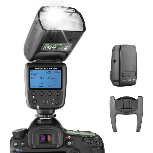 니워 Neewer Wireless Flash Speedlite for Canon Nikon Sony Panasonic Olympus Fujifilm and Other DSLR Cameras with Standard Hot Shoe, with LCD Display, 2.4G Wireless System and 15 Channel