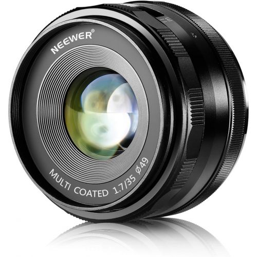 니워 Neewer 35mm F1.7 Large Aperture APS-C Manual Focus Prime Fixed Lens, Compatible with Fujifilm X-Mount Mirrorless Cameras, Including Fujifilm X-T3 X-Pro2 X-E3 X-T10 X-T20 X-A2 X-E1