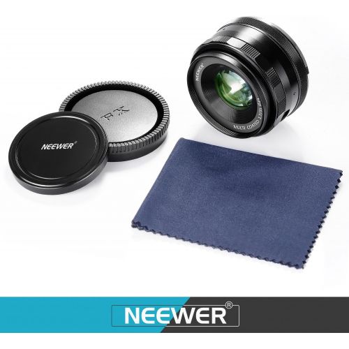 니워 Neewer 35mm F1.7 Large Aperture APS-C Manual Focus Prime Fixed Lens, Compatible with Fujifilm X-Mount Mirrorless Cameras, Including Fujifilm X-T3 X-Pro2 X-E3 X-T10 X-T20 X-A2 X-E1