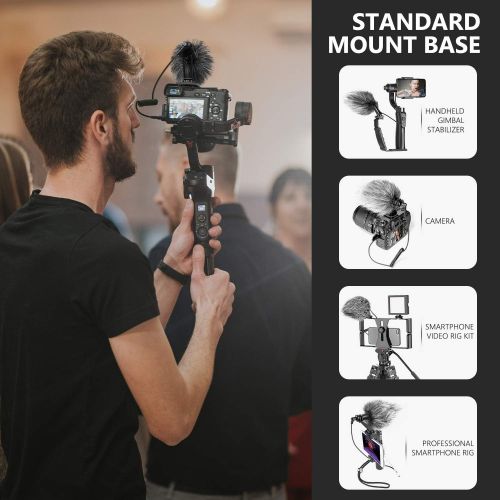 니워 Neewer 2 Packs CM14 Mic Phone Mic on-Camera Video Microphone with Shock Mount, Windscreen and Audio Cables Compatible with iPhone, Android Smartphones, DSLR Cameras and Camcorders