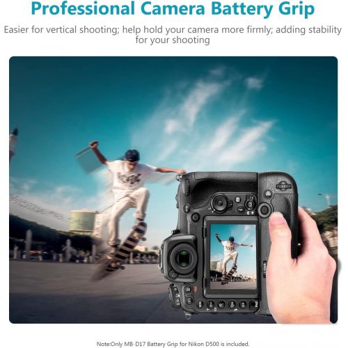 니워 Neewer Battery Grip (MB-D17 Replacement) Work with 1 Piece EN-EL15 Battery or 8 Pieces AA Batteries Compatible with Nikon D500 Camera