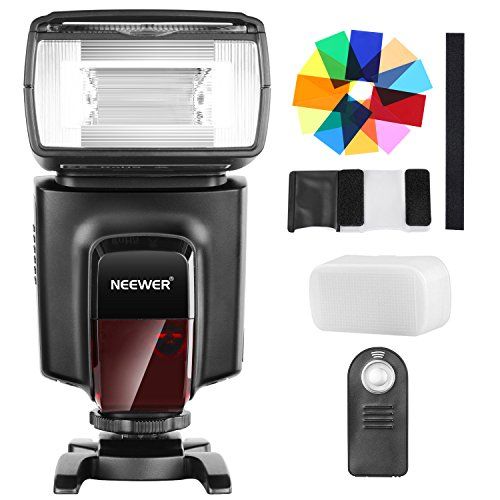 니워 Neewer TT560 Flash Speedlite with 12 Color Filters, Hard Diffuser and IR Wireless Remote Control Kit for Canon Nikon Olympus and Other DSLR Cameras