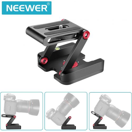 니워 Neewer Folding Z Flex Tilt Head Tripod Ball Head Quick Shoe QR Plate -Aluminum Alloy Camera Bracket Bubble Level, Compatible Canon Nikon Sony Camera Camcorder, Tripod, Slider Rail(