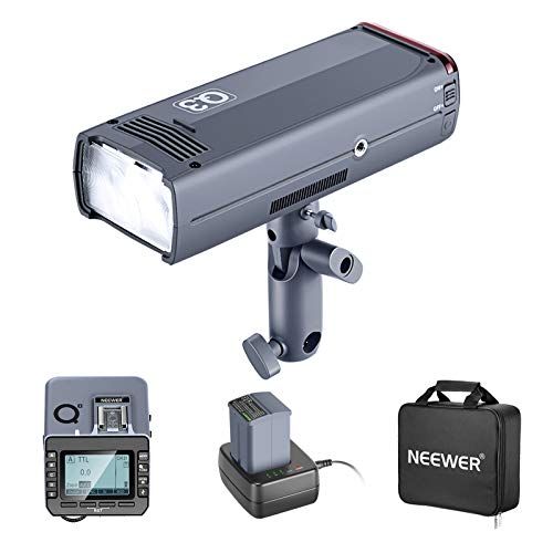 니워 Neewer 200Ws 2.4G TTL Flash Strobe Compatible with Nikon DSLR Cameras, 1/8000 HSS Cordless Monolight with Q-N Wireless Trigger, 3200mAh Battery to Cover 500 Full Power Flashes Recy