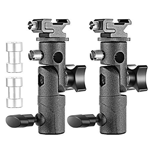 니워 Neewer Professional Universal E Type Camera Flash Speedlite Mount Swivel Light Stand Bracket with Umbrella Holder for Canon Nikon Pentax Olympus and Other Flashes, Studio Light, LE