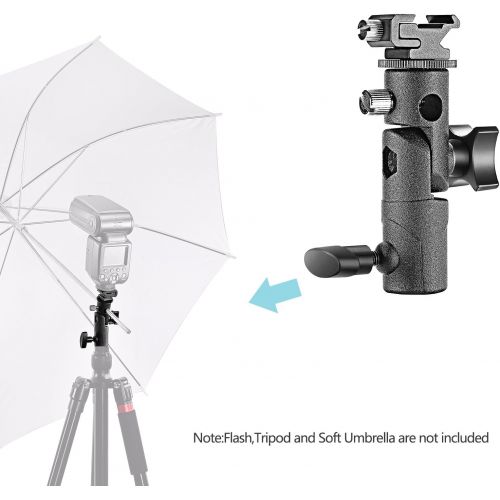 니워 Neewer Professional Universal E Type Camera Flash Speedlite Mount Swivel Light Stand Bracket with Umbrella Holder for Canon Nikon Pentax Olympus and Other Flashes, Studio Light, LE