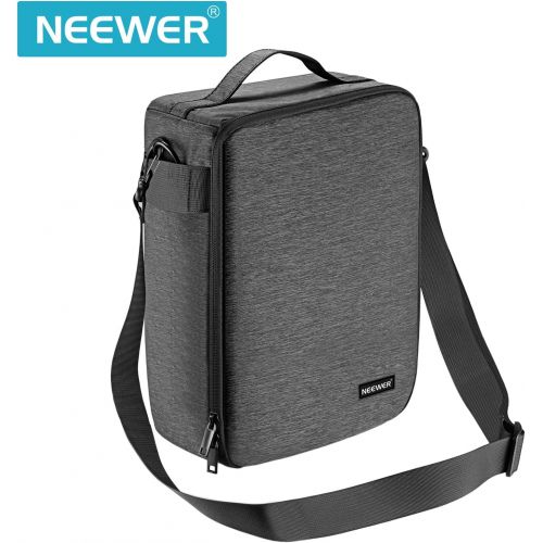 니워 Neewer NW140S Waterproof Camera and Lens Storage Carrying Case 8.7x5.9x12.6 inches Soft Padded Bag for Canon Nikon Sony DSLR, 4 Lens or Flash, Trigger, Battery Accessories(Grey)