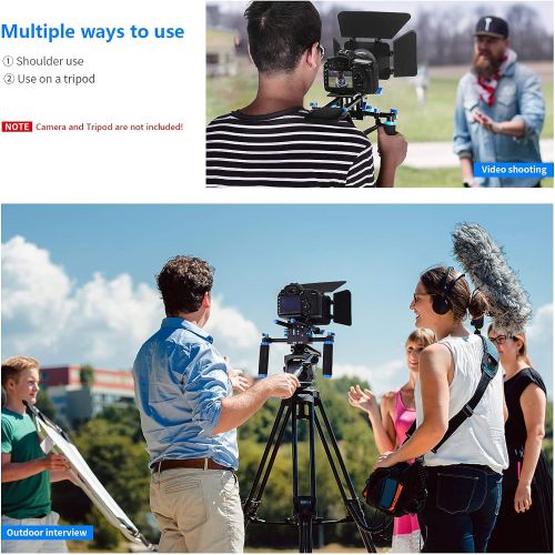 니워 Neewer Camera Shoulder Rig, Video Film Making System Kit for DSLR Camera and Camcorder with Shoulder Mount, 15mm Rod, Handgrip and Matte Box, Compatible with Canon/Nikon/Sony/Penta