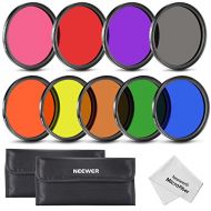 Neewer 9 Pieces 58MM Full Color Lens Filter Set for Camera Lens with 58MM Filter Thread Includes Red Orange Blue Yellow Green Brown Purple Pink and Gray ND Filters with Carry Pounc