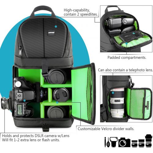 니워 Neewer Professional Camera Case Sling Backpack for Nikon Canon Sony and Other DSLR Cameras and Lens, Tripod, Other Accessories, Durable Waterproof and Tear Proof Bag with Padded Di