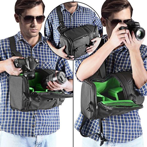 니워 Neewer Professional Camera Case Sling Backpack for Nikon Canon Sony and Other DSLR Cameras and Lens, Tripod, Other Accessories, Durable Waterproof and Tear Proof Bag with Padded Di