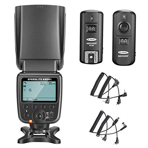 니워 Neewer NW561 Flash Speedlite Kit for Canon Nikon Panasonic Olympus Pentax Fijifilm and Sony with Mi Hot Shoe Cameras with 2.4G Wireless Trigger