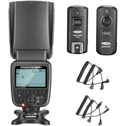 니워 Neewer NW561 Flash Speedlite Kit for Canon Nikon Panasonic Olympus Pentax Fijifilm and Sony with Mi Hot Shoe Cameras with 2.4G Wireless Trigger