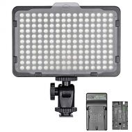 Neewer Dimmable 176 LED Video Light on Camera LED Panel with 2200mAh Li-ion Battery and Charger for Canon, Nikon, Samsung, Olympus and Other Digital SLR Cameras for Photo Studio Vi