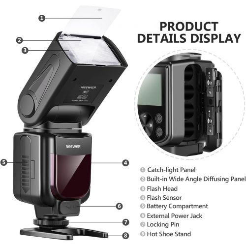 니워 Neewer 750II TTL Flash Kit for Nikon D7200 D7100 D7000 D5500 D5300 D5200 D5100 D5000 D3300 D3200 D3100 D3000 D700 D600 D500 D90 D80 D70 D60 D50 Cameras with Wireless Trigger，Color