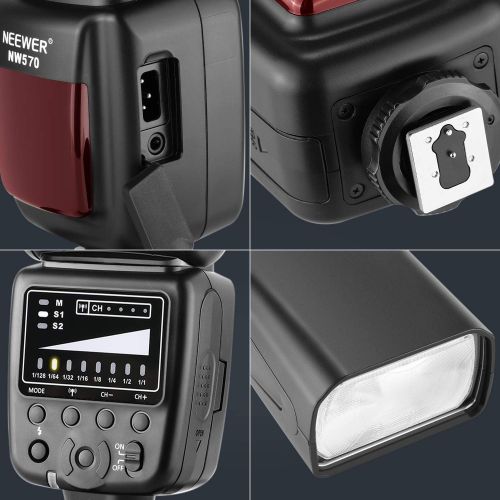 니워 Neewer Flash Speedlite with 2.4G Wireless System and 15 Channel Transmitter Compatible with Canon Nikon Sony Panasonic Olympus Fujifilm Pentax and Other DSLR Cameras with Standard