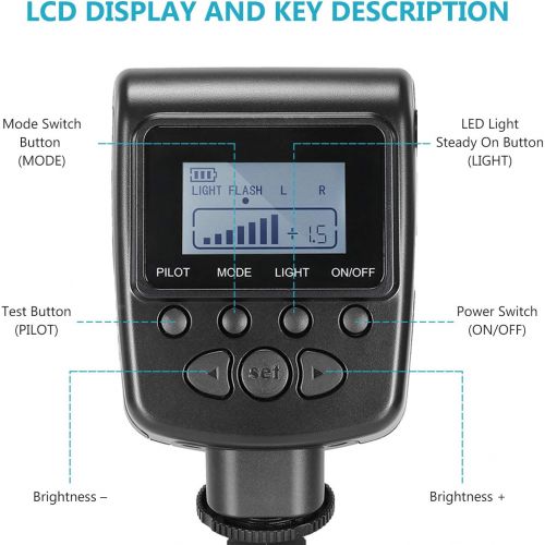 니워 Neewer 48 Macro LED Ring Flash Bundle with LCD Display Power Control, Adapter Rings and Flash Diffusers for Canon 650D,600D,550D,70D,60D,5D Nikon D5000,D3000,D5100,D3100,D7000,D710