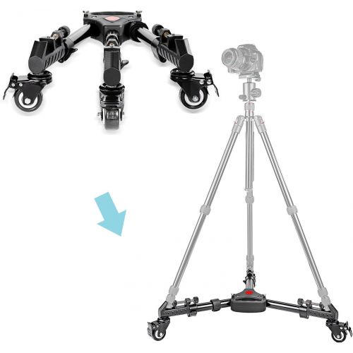 니워 Neewer Photography Professional Heavy Duty Tripod Dolly with Rubber Wheels and Adjustable Leg Mounts for Canon Nikon Sony DSLR Cameras Camcorder Photo Video Lighting