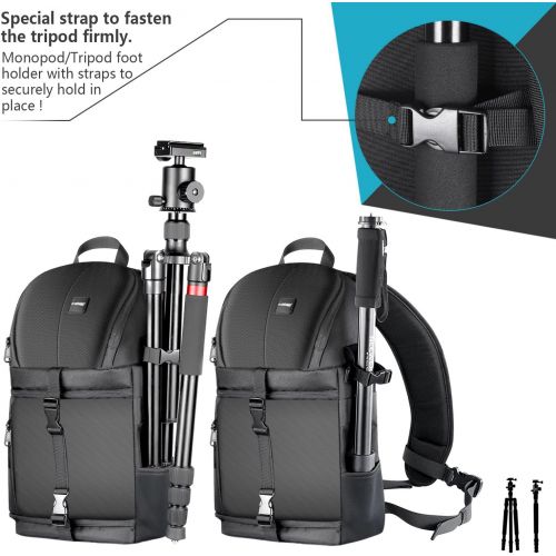 니워 Neewer Professional Camera Case Sling Backpack for Nikon Canon Sony and Other DSLR Cameras and Lens,Tripod,Other Accessories,Durable Waterproof and Tear Proof Bag with Padded Divid