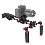 Neewer Camera Shoulder Rig, Video Film Making System Kit for DSLR Camera and Camcorder with Soft Rubber Shoulder Pad and Dual Hand Grips, Compatible with Canon/Nikon/Sony, etc (Red
