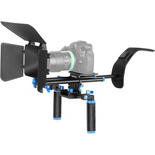 니워 Neewer Camera Shoulder Rig, Video Film Making System Kit for DSLR Camera and Camcorder with Shoulder Mount, 15mm Rod, Handgrip and Matte Box, Compatible with Canon/Nikon/Sony/Penta