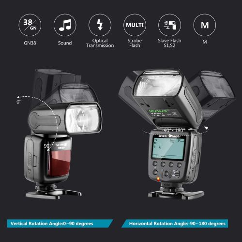 니워 Neewer NW561 LCD Display Flash Speedlite for Canon Nikon Panasonic Olympus Pentax Fijifilm and Sony with Mi Hot Shoe，DSLR and Mirrorless Cameras with Standard Hot Shoe