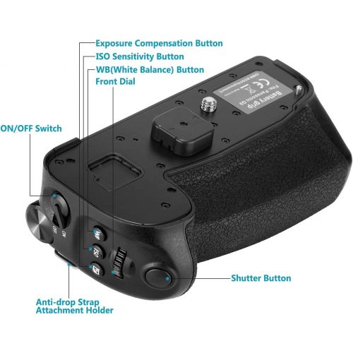 니워 Neewer Battery Grip Compatible with Panasonic Lumix G9 Camera Replacement for DMW-BGG9 with Shutter Release Focus Point Control Joystick Work with 1 DMW-BLF19E Li-ion Battery (Batt