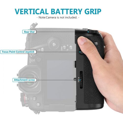 니워 Neewer Battery Grip Compatible with Panasonic Lumix G9 Camera Replacement for DMW-BGG9 with Shutter Release Focus Point Control Joystick Work with 1 DMW-BLF19E Li-ion Battery (Batt