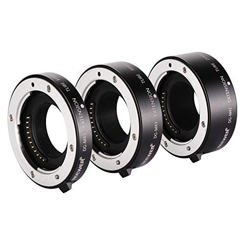 니워 Neewer AF Auto Focus Macro Extension Tube Set 10mm/16mm/21mm for Micro 4/3 Mount Mirrorless Camera Compatible with Olympus Pen, Panasonic Lumix BMPCC Cinema Camera