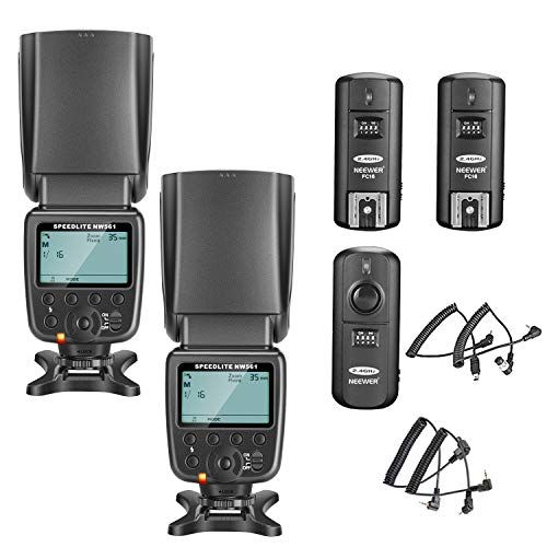 니워 Neewer 2 Packs NW561 Flash Speedlite Kit for Canon Nikon Panasonic Olympus Pentax Fijifilm and Sony Mi Hot Shoe Cameras with 2.4G Wireless Trigger