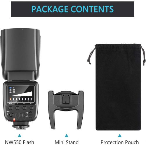 니워 Neewer NW550 Camera Flash Speedlite, Compatible with Canon Nikon Panasonic Olympus Pentax, Sony with Mi Hot Shoe and Other DSLRs and Mirrorless Cameras with Standard Hot Shoe