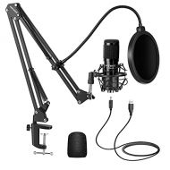 Neewer USB Microphone Kit, Plug & Play 192kHz/24-Bit Supercardioid Condenser Mic with Boom Arm and Shock Mount for YouTube Vlogging, Gaming, Podcasting, and Zoom Calls, NW-8000-USB