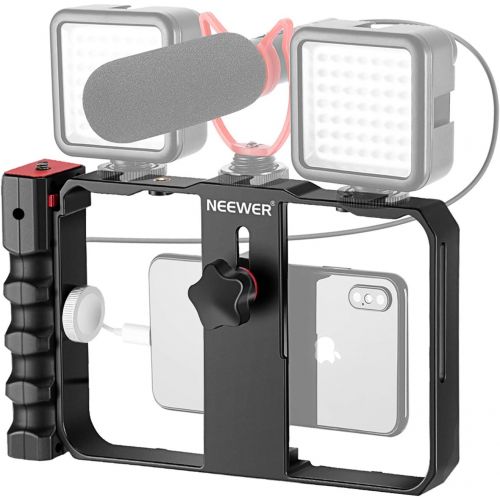 니워 Neewer Smartphone Camera Stabilizer Video Rig, Filmmaking Case, Phone Video Stabilizer Grip Tripod Mount for Videomaker Film-Maker Video-grapher for iPhone 11 11 Pro 11 Pro Max X X